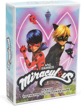Miraculous Board Game - Race to the Top of the Tower – Fun Action Game for Kids | Super Hero Adventure Game Featuring Ladybug, Cat Noir & Friends for Family Game Night & Toy Gifts for Kids