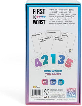 First to Worst Party Game – Couples Connection | Adult Relationship Card Game for Date Nights | Funny Ranking & Guessing Board Game for Friends, Valentine’s Day, & Gift Ideas