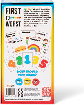 First to Worst Kids Party Game About How Your Friends & Family Rank Things