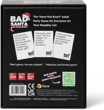 Bad Santa BAD SANTA The Have You Ever? Holiday Adult Party Game for Your Naughty List