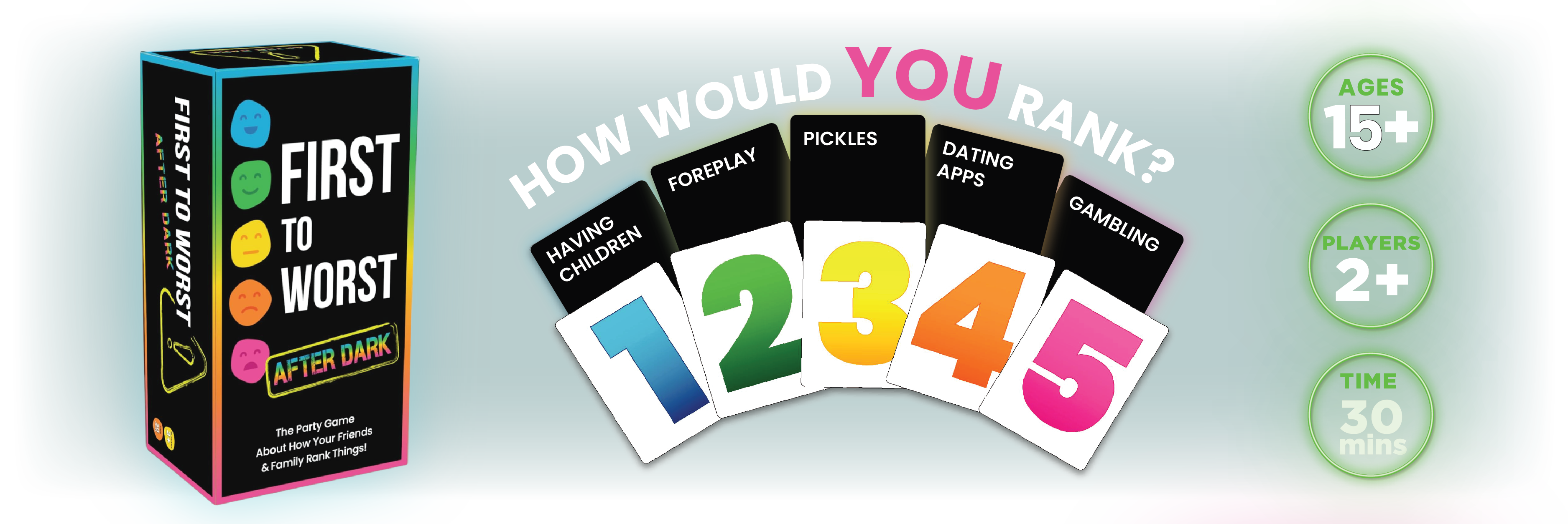 FIRST TO WORST After Dark Party Game – The Adult Card Game About How Your Friends & Family Rank Things | Funny Ranking & Guessing Board Game for Adults, Couples, Game Nights, Parties & Fun Gift Ideas