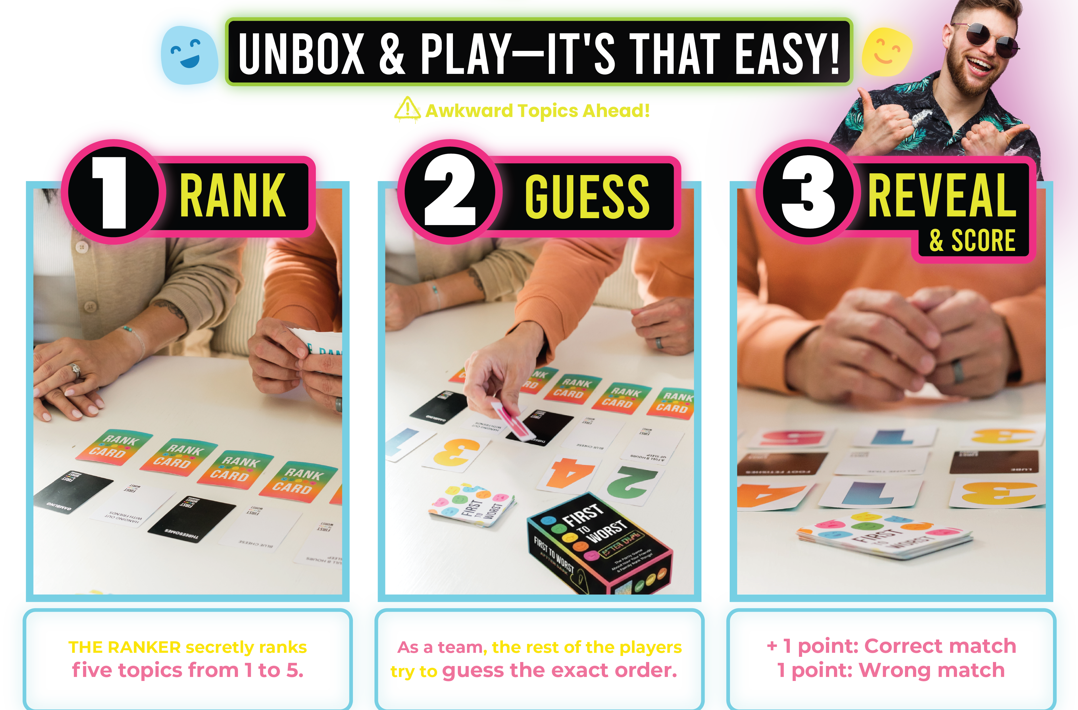 FIRST TO WORST After Dark Party Game – The Adult Card Game About How Your Friends & Family Rank Things | Funny Ranking & Guessing Board Game for Adults, Couples, Game Nights, Parties & Fun Gift Ideas