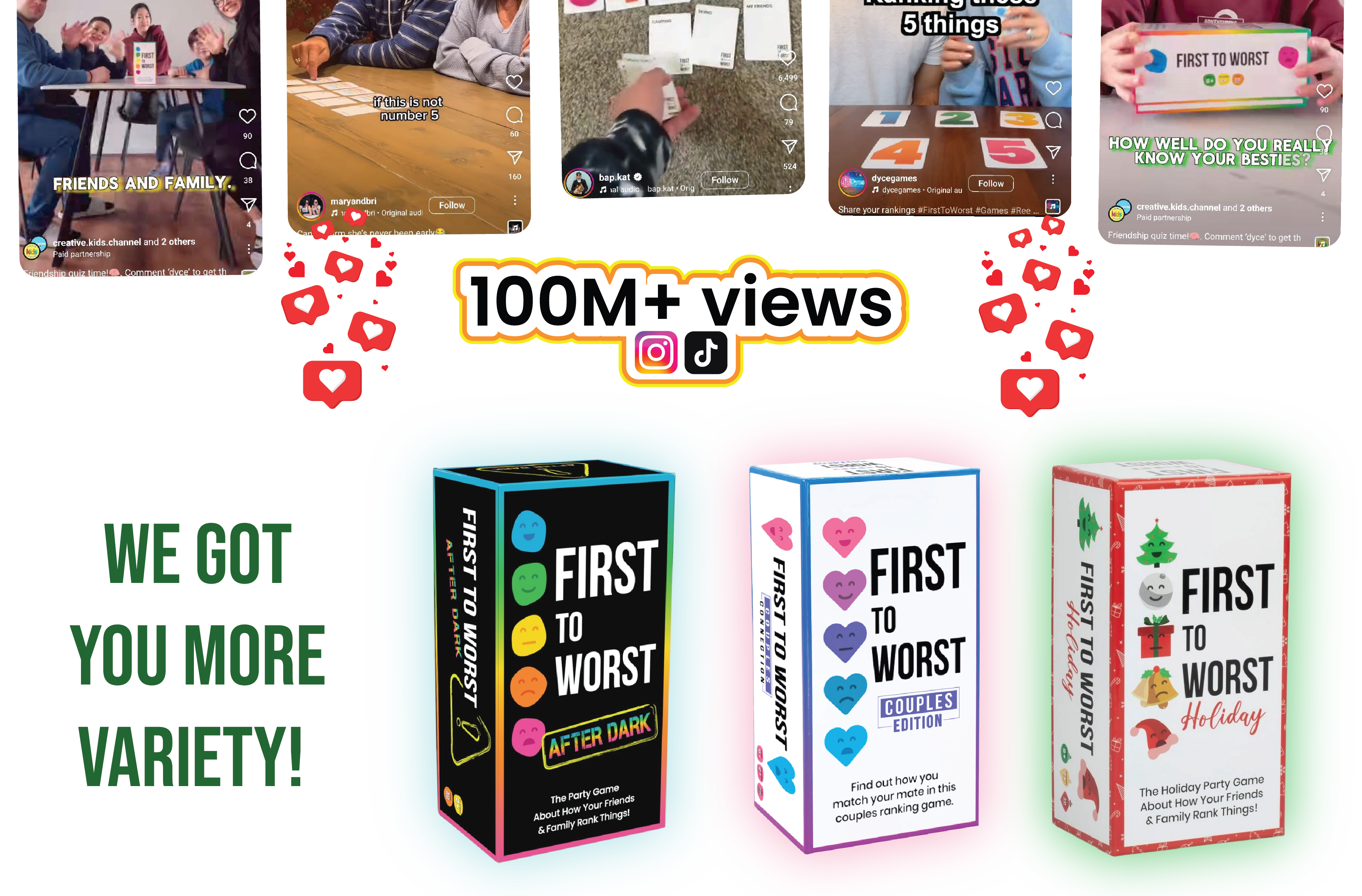 FIRST TO WORST Party Game – The Card Game About How Your Friends and Family Rank Things | Funny Ranking & Guessing Board Game for Friends & Family, Game Nights, Parties & Fun Gift Ideas