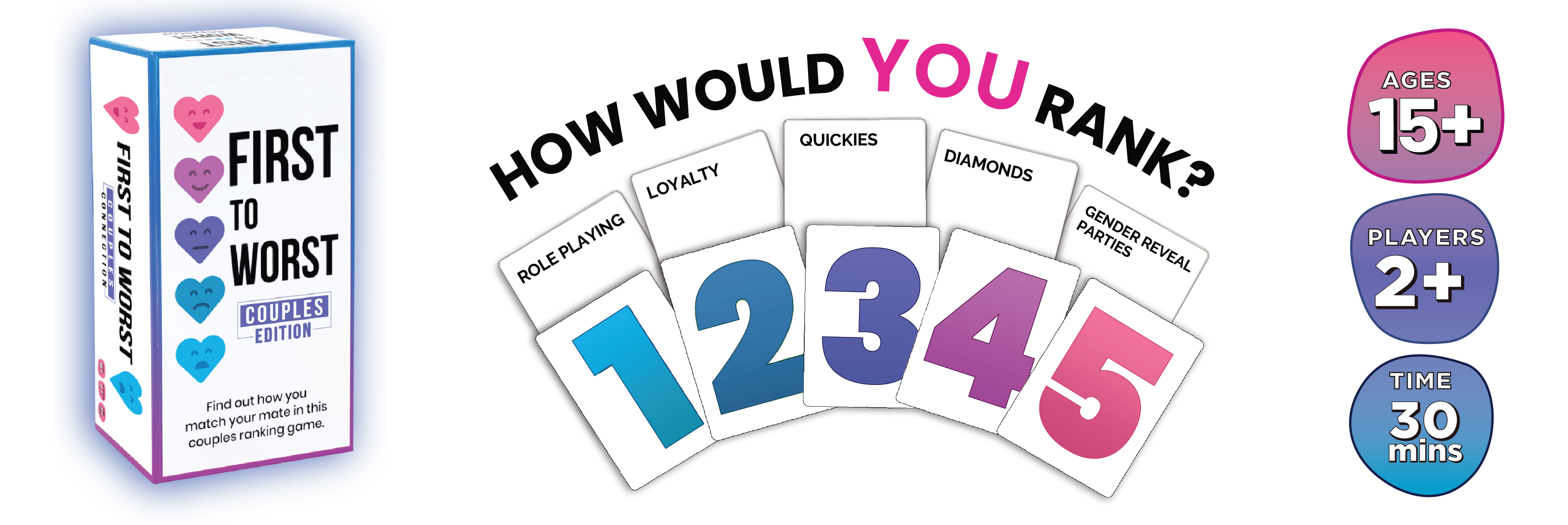 First to Worst Party Game – Couples Connection | Adult Relationship Card Game for Date Nights | Funny Ranking & Guessing Board Game for Friends, Valentine’s Day, & Gift Ideas